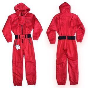 Vintage NILS One Piece Red Snowsuit Sz 10